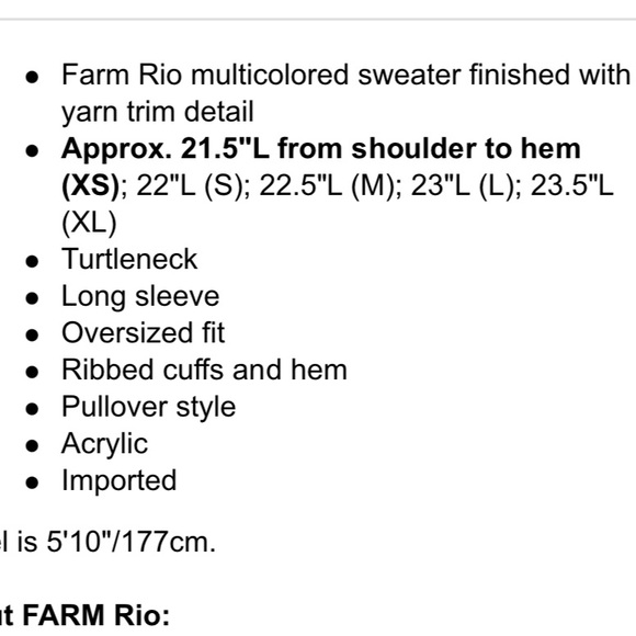 Farm Rio Multicolored yarn sweater. - Picture 13 of 16